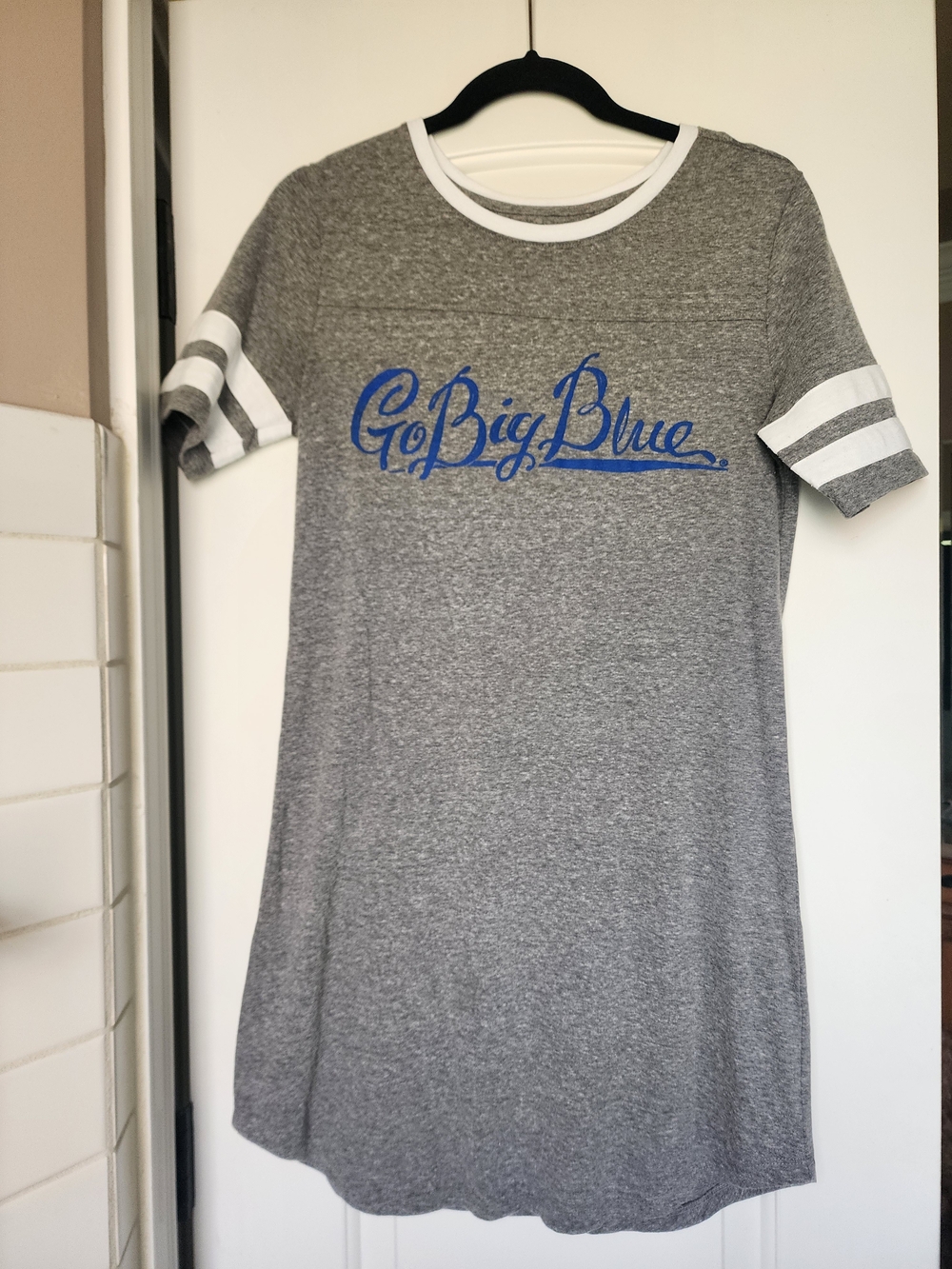 Go Big Blue Grey Tee Dress Lauren James